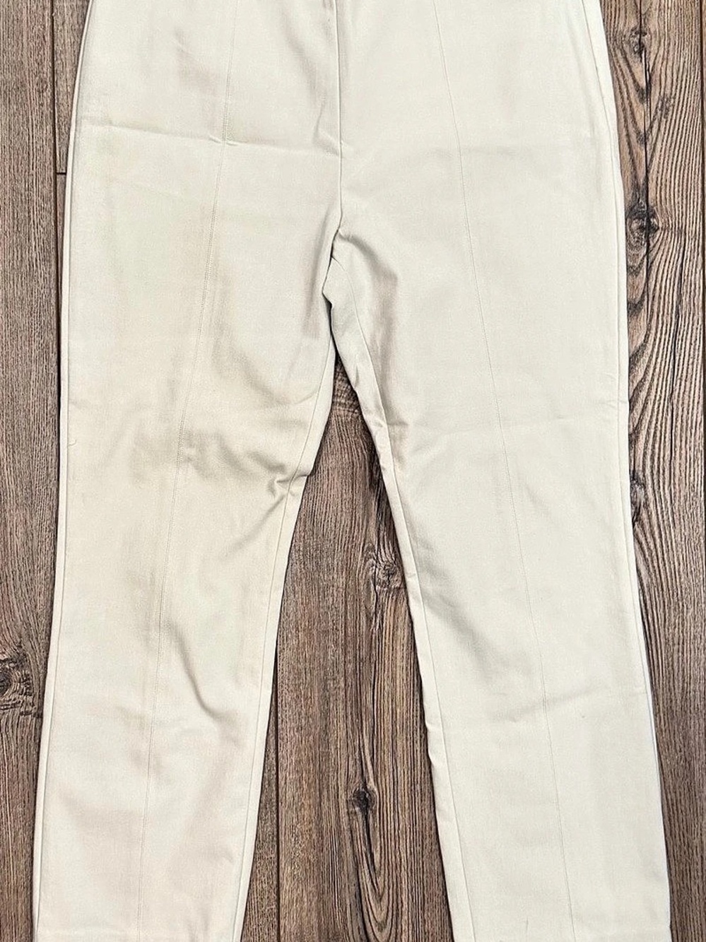 Vince Bobbi High-Rise Stitch-Seam Ponte Legging Gesso Beige Women's Size L